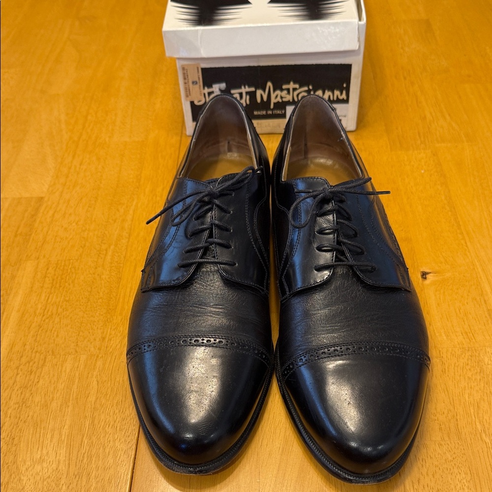 Black Leather Oxfords by